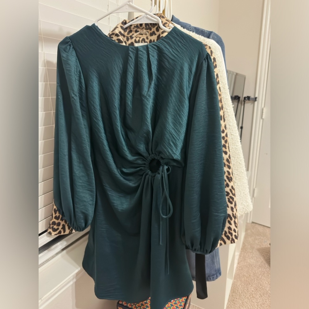 Blue Drapped dress blue Emerald blue